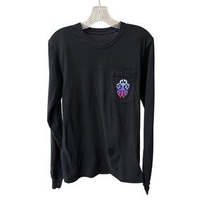 Chrome Hearts Black Long Sleeve Shirt With Pocket & Colorful Graphics